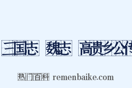 三国志·魏志·高贵乡公传是什么意思的图片